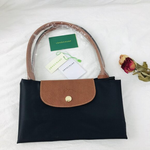 NWT Longchamp Le Pliage Original Large Shoulder Nylon Bag Tote  Black - Picture 2 of 12